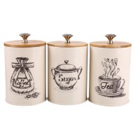 HeriNova 3-Piece Kitchen Storage Set – Stylish Sugar, Coffee, and Tea Containers with Airtight Lids